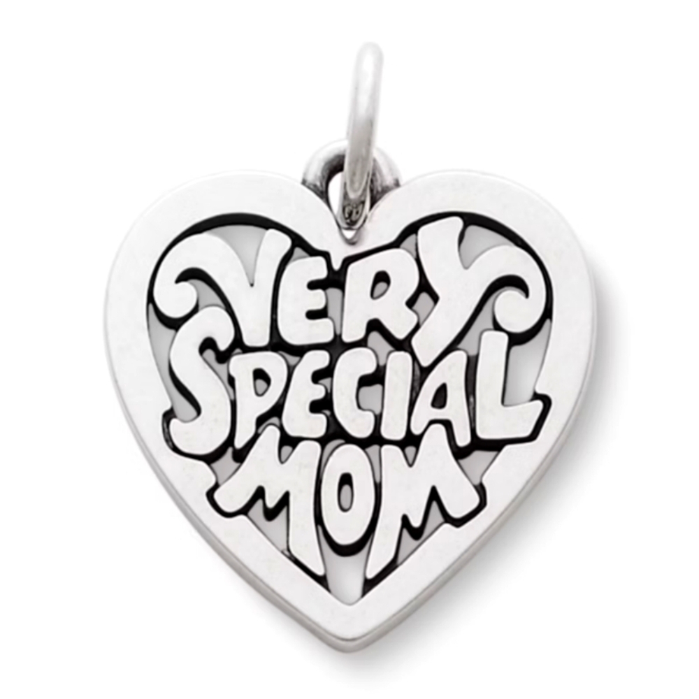 James Avery Heart-Shaped 'Very Special Mom' Silver Charm/Pendant